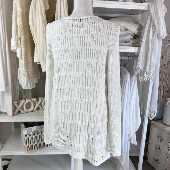 Christopher & Banks sz. med. white tunic asymmetrical sweater w tank # 1532 - Picture 6 of 11